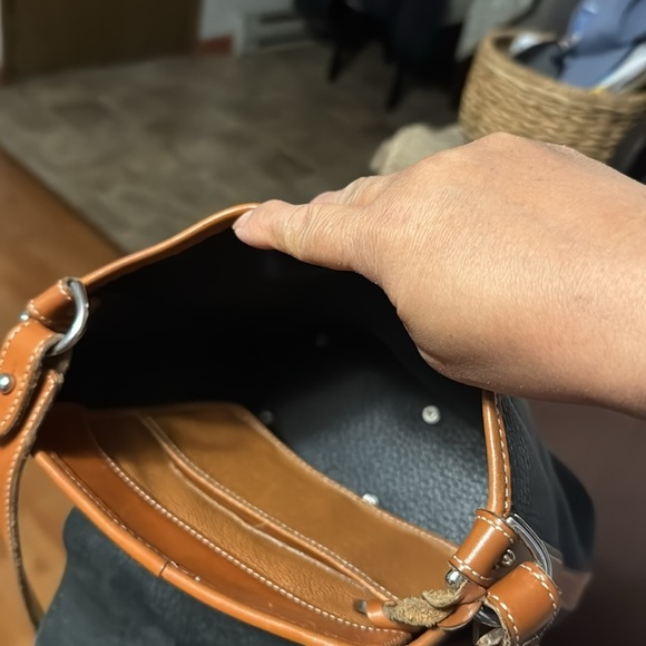 Dooney & Bourke Two-Tone Leather Shoulder Bag - Picture 8 of 9